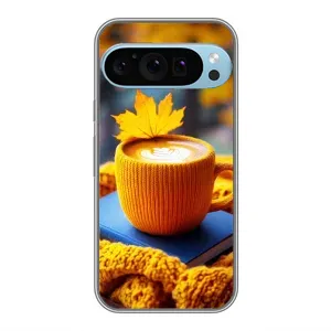 Чехол с уникальным дизайном «Осень с кофе» для Google Pixel 9 Pro (Кофе на желтом пледе)