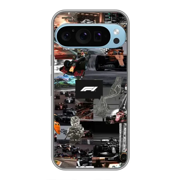 Чохол з принтом «Гоночний колаж Ф1» для Google Pixel 9 Pro