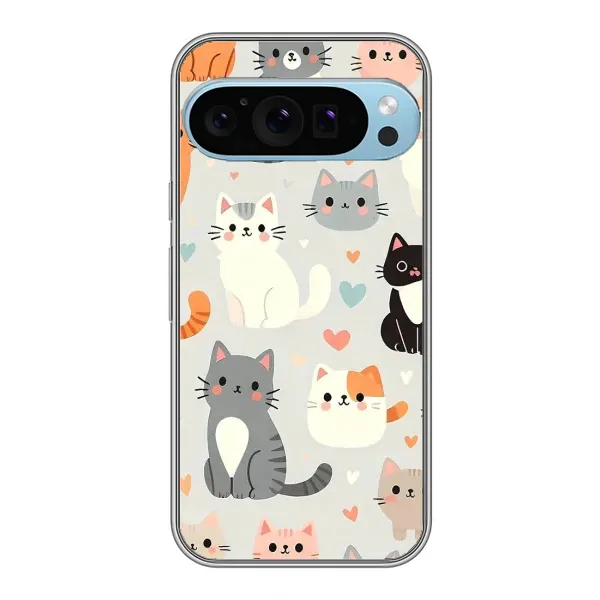 Чохол з принтом «Колаж котів» для Google Pixel 9 Pro Чохол з принтом «Колаж котів» для Google Pixel 9 Pro