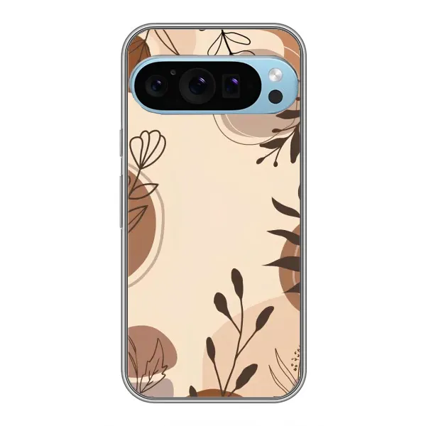 Чехол с принтом «Коричневые цветы» для Google Pixel 9 Pro Чехол с принтом «Коричневые цветы» для Google Pixel 9 Pro