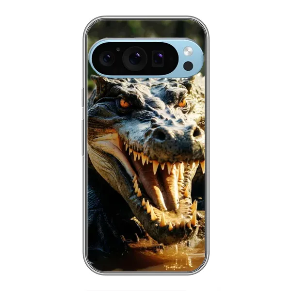 Чохол з принтом «Небезпечний крокодил» для Google Pixel 9 Pro Чохол з принтом «Небезпечний крокодил» для Google Pixel 9 Pro