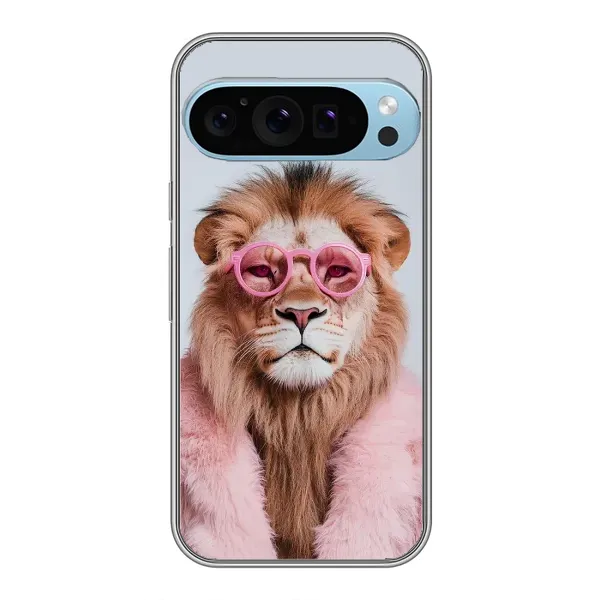 Чохол з принтом «Лев в окулярах» для Google Pixel 9 Pro Чохол з принтом «Лев в окулярах» для Google Pixel 9 Pro
