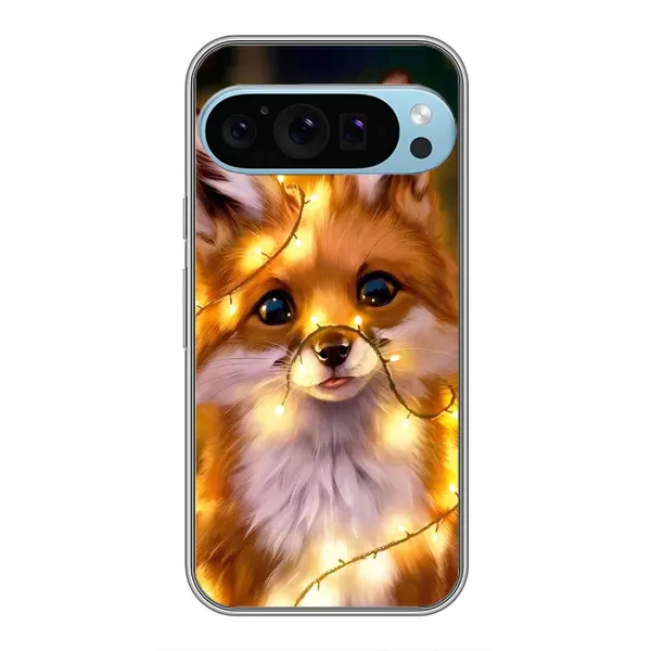 Чехол с принтом «Лисичка в гирляндах» для Google Pixel 9 Pro Чехол с принтом «Лисичка в гирляндах» для Google Pixel 9 Pro