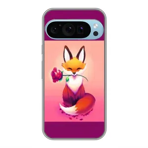 Чехлы с картинкой Лисички для Google Pixel 9 Pro (VPrint) (Лисичка с розочкой)