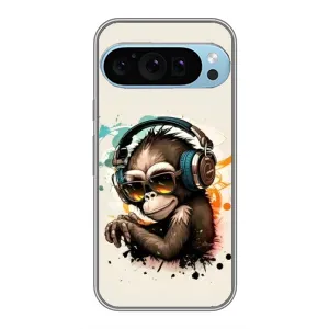 Чохол з Мавпами Google Pixel 9 Pro - (AlphaPrint) (Макака в навушниках)
