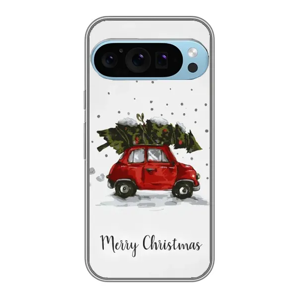 Чехол с принтом «Машина с елкой» для Google Pixel 9 Pro Чехол с принтом «Машина с елкой» для Google Pixel 9 Pro