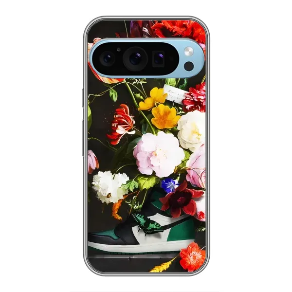 Чехол с принтом «Nike цветы» для Google Pixel 9 Pro