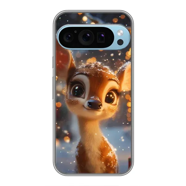 Чохол з принтом «Оленятко серед гірлянд» для Google Pixel 9 Pro