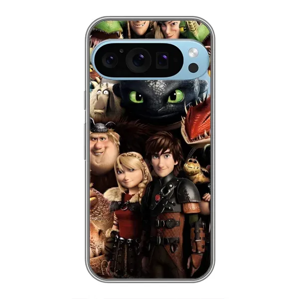 Чохол з принтом «Персонажі дракона» для Google Pixel 9 Pro