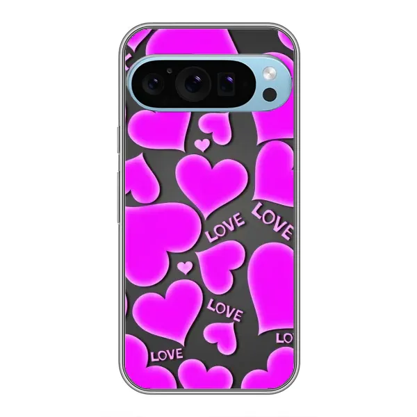 Чехол с принтом «Pink hearts» для Google Pixel 9 Pro