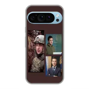 Чехол для Google Pixel 9 Pro (AlphaPrint - с принтом Зеленского) (Президент)