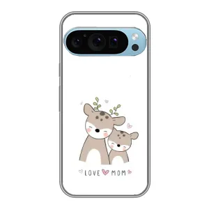 Чохол з принтом «Оленята мама і малюк» для Google Pixel 9 Pro