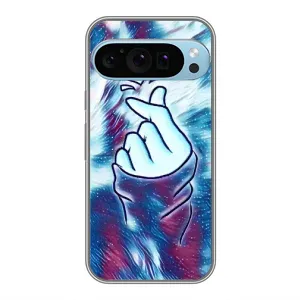 Чехол с принтом для Google Pixel 9 Pro (AlphaPrint - Знак сердечка) (Радужное сердце)