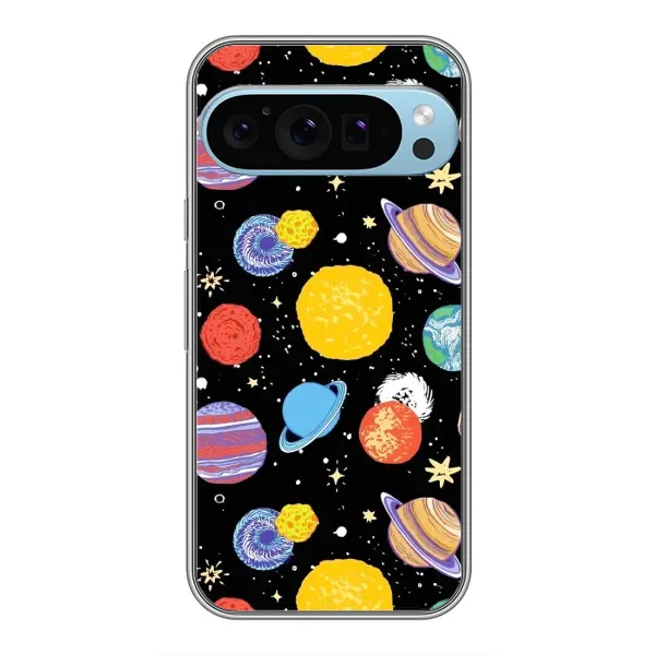 Чехол с принтом «Рисованные планеты» для Google Pixel 9 Pro Чехол с принтом «Рисованные планеты» для Google Pixel 9 Pro