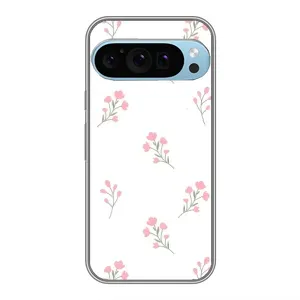 Чехол с розовым рисунком для Google Pixel 9 Pro (Розовые цветы)