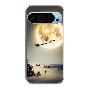 Новорічні, Святкові Чохли для Google Pixel 9 Pro - 2024 год (Санта на місяці)