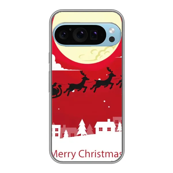 Чохол з принтом «Санта з оленями» для Google Pixel 9 Pro Чохол з принтом «Санта з оленями» для Google Pixel 9 Pro