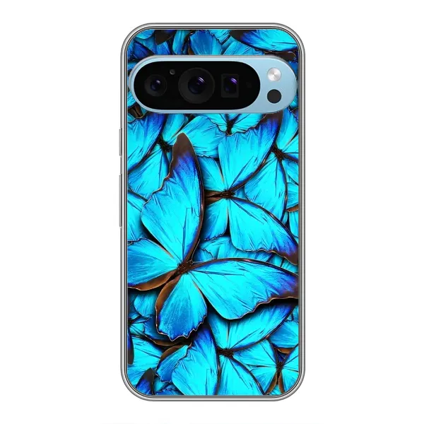 Чохол з принтом «Сині метелики» для Google Pixel 9 Pro Чохол з принтом «Сині метелики» для Google Pixel 9 Pro