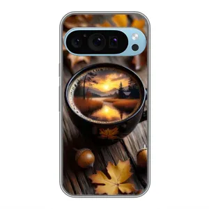 Чехол с уникальным дизайном «Осень с кофе» для Google Pixel 9 Pro (Темный кофе)