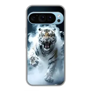 Чохол з картинкою 'Хижаки' для Google Pixel 9 Pro (Білий тигр у диму)