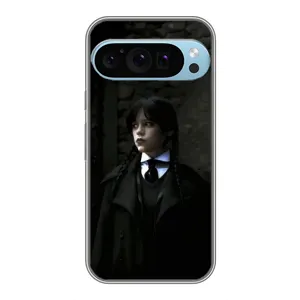 Чехол с дизайном Венздей 2 на Google Pixel 9 Pro (Темный стиль Уэнздей)
