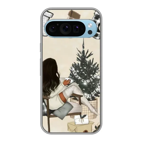 Чохол з принтом «Дівчина з ялинкою» для Google Pixel 9