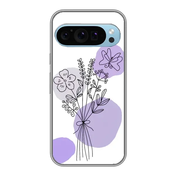 Чехол с принтом «Букет фиолетовая абстракция» для Google Pixel 9