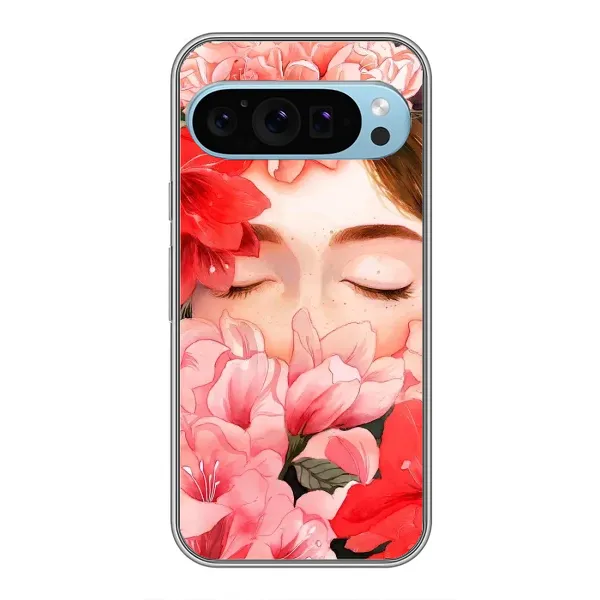 Чехол с принтом «Глаза в цветах» для Google Pixel 9 Чехол с принтом «Глаза в цветах» для Google Pixel 9