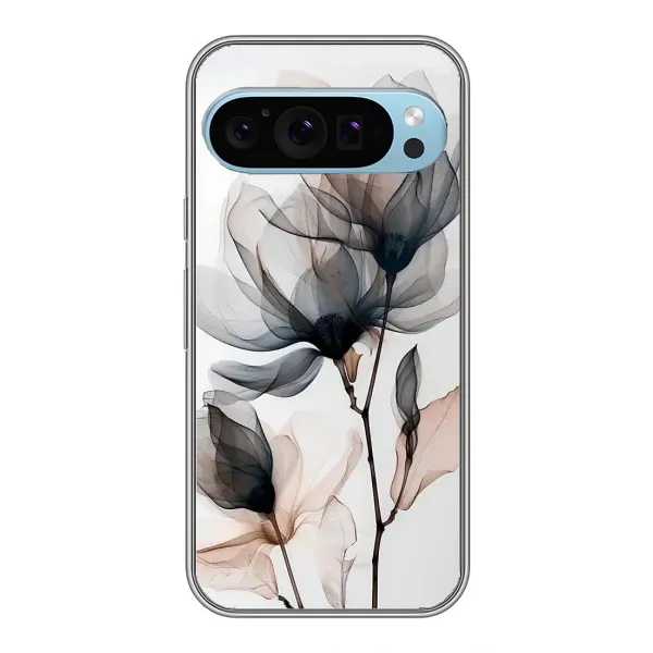 Чехол с принтом «Цветы на белом» для Google Pixel 9