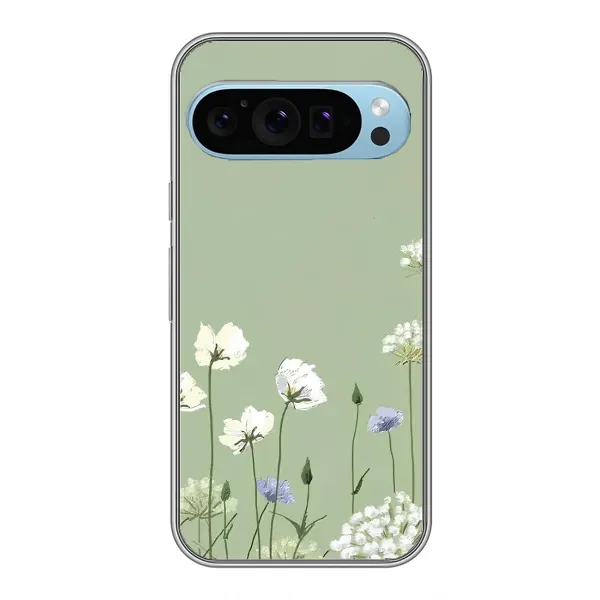 Чехол с принтом «Цветы на зеленом» для Google Pixel 9