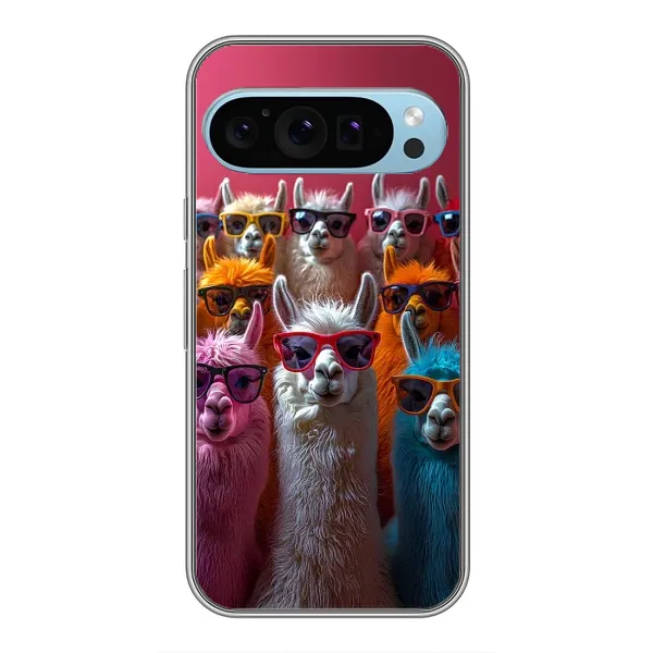 Чехол с принтом «Ламы в очках» для Google Pixel 9