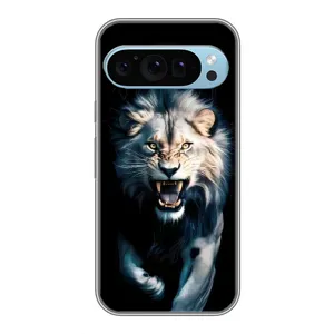 Чехол с картинкой «Хищники» для Google Pixel 9 (Лев в темноте)