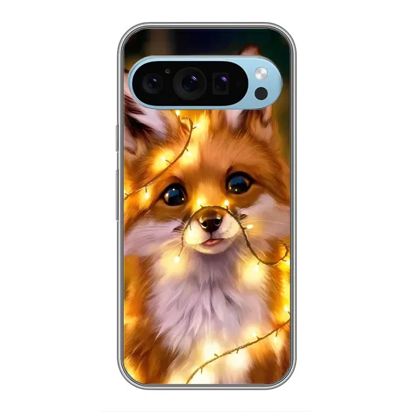 Чехол с принтом «Лисичка в гирляндах» для Google Pixel 9 Чехол с принтом «Лисичка в гирляндах» для Google Pixel 9