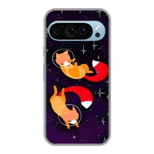 Чехлы с картинкой Лисички для Google Pixel 9 (VPrint) (Лисички космонавты)