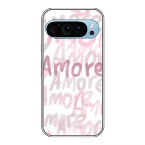 Чехол с розовым рисунком для Google Pixel 9 (Аморе любовь)