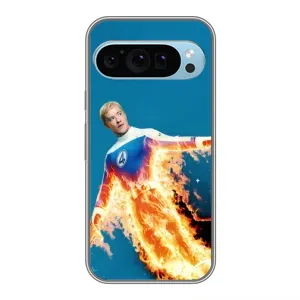 Чехол с принтом «Человек-факел в огне» для Google Pixel 9