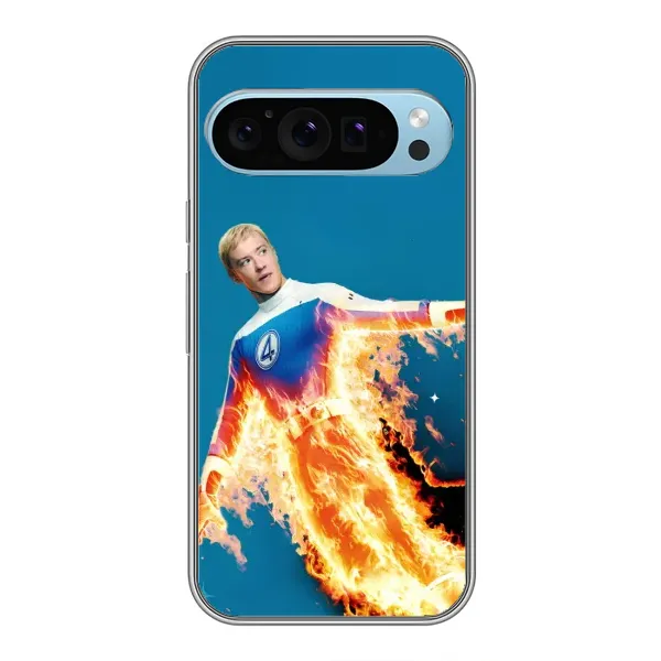 Чехол с принтом «Человек-факел в огне» для Google Pixel 9