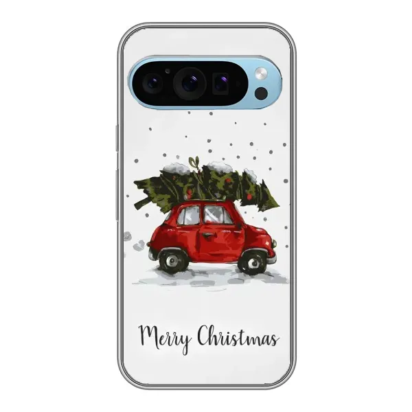 Чохол з принтом «Авто з ялинкою» для Google Pixel 9