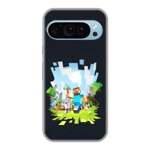 Чехол Майнкрафт на Google Pixel 9 (AlphaPrint) Minecraft (персонажи Minecraft)