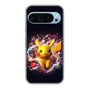 Чохол з Пікачу на Google Pixel 9 (Пікачу з м'ячем)