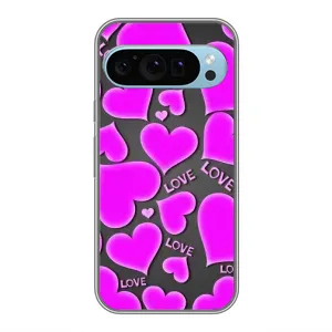Чехлы для любимой на Гугл Пиксель 9 (VPrint) (Pink hearts)