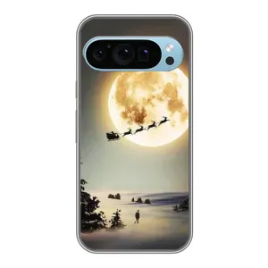 Новорічні, Святкові Чохли для Google Pixel 9 - 2024 год (Санта на місяці)