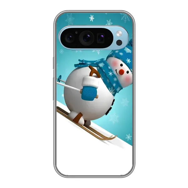 Чехол с принтом «Снеговик на лыжах» для Google Pixel 9