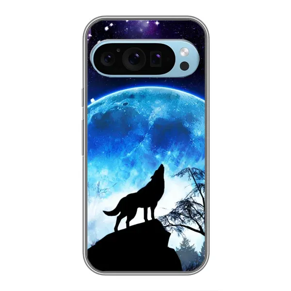 Чехол с принтом «Волк на луну» для Google Pixel 9 Чехол с принтом «Волк на луну» для Google Pixel 9