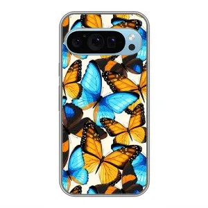 Чехол с принтом для Гугл Пиксель 9 - (Прикольные) (AlphaPrint) (Яркие бабочки)