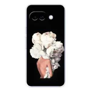 Чехлы (ART) Цветы на Google Pixel 9A (VPrint) (Белые цветы)