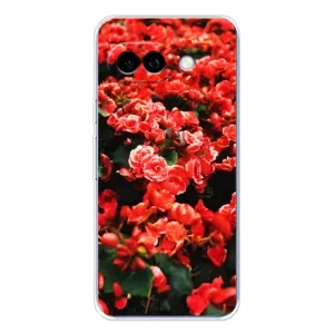 Чехлы с Цветами для Google Pixel 9A (VPrint) (Цветы красные)