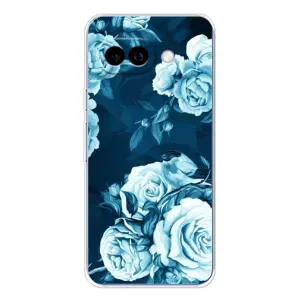 Чехлы (ART) Цветы на Google Pixel 9A (VPrint) (Голубые Бутоны)