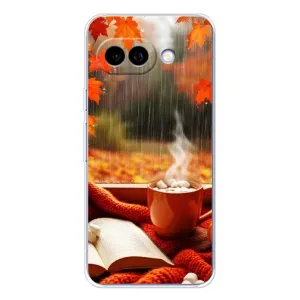 Чехол с уникальным дизайном «Осень с кофе» для Google Pixel 9A (Кофе и дождь)