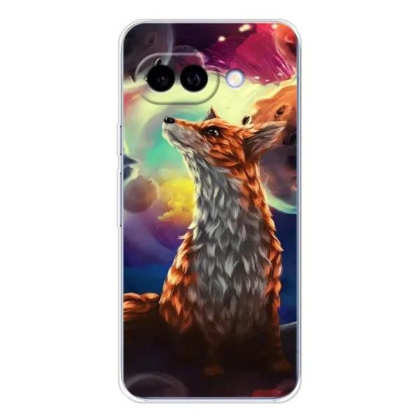 Чохол з принтом «Лисичка в космосі» для Google Pixel 9A